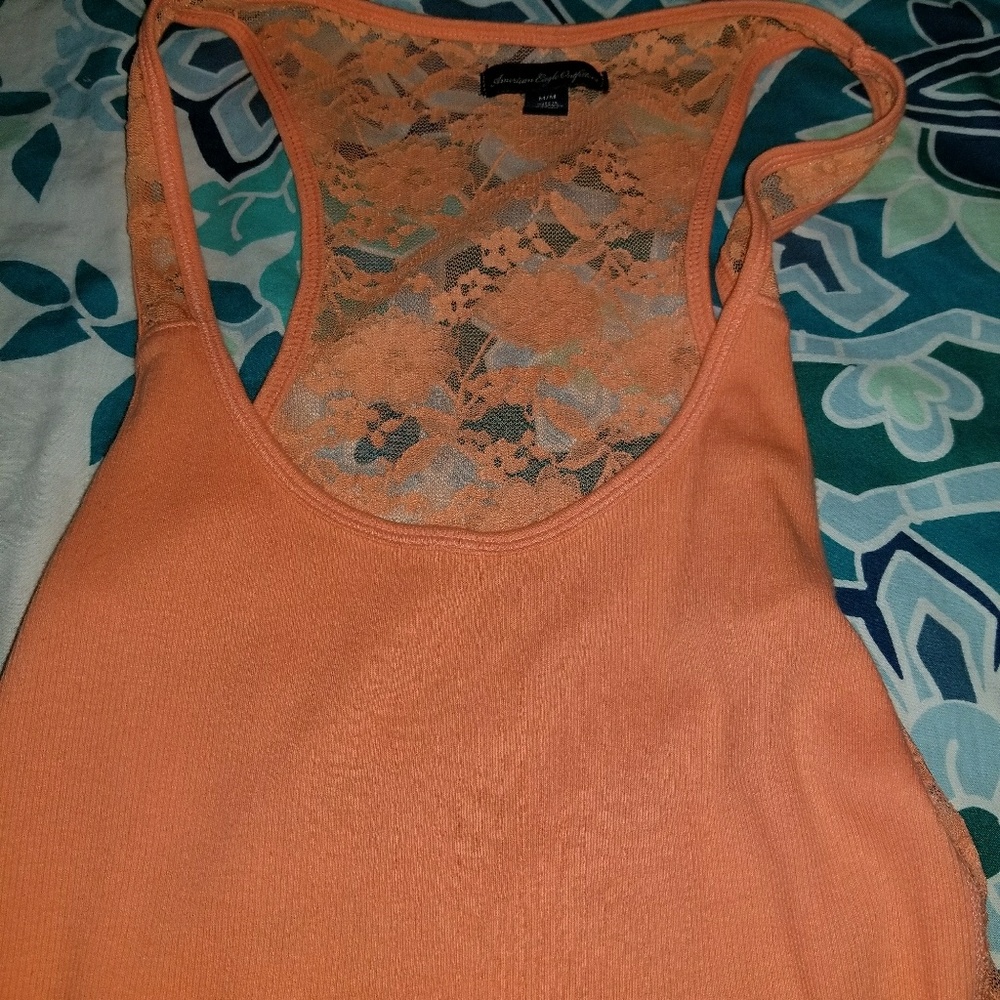 American eagle orange tank laced back